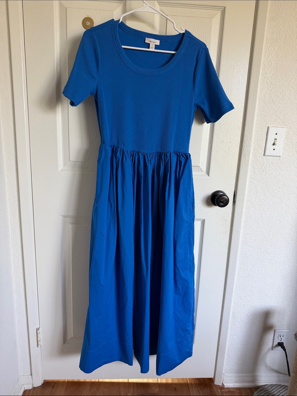 Eloquii Bright Blue Short Sleeve Maxi Dress